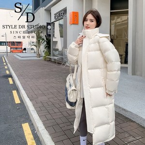 스타일닥터 패션 겨울 패딩 여성 고품질 패딩  코트 여자 롱패딩 오버핏 롱코트  후드 롱패딩 데일리 빅사이즈 패딩 코트