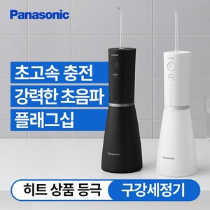 파나소닉 초음파 플래그십 구강세정기 휴대용 무선 치아 물치실 칫솔 교정 보철 치간 세척기 EW-DJ86, 화이트