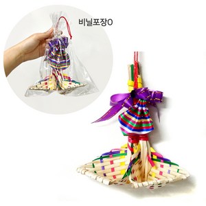 S 컬러 미니 복조리 복주머니 1개 ( 전통 색동 복조리개 신년 집들이 개업 새해 설날 명절 추석 만들기 단체선물 판촉물 답례품 한국기념품 외국인선물 )
