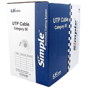 케이디코 LS전선 CAT.5E UTP 케이블 4P 300m 1box (옥내용), 그레이(회색), 1개