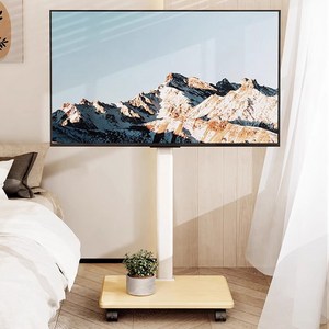 FANOBO 티비 거치대 좌우 조절 가능 티비스탠드 휴대용 tv거치대 25~70인치 이동식tv 적용 40KG 하중 이동식 tv 거치대